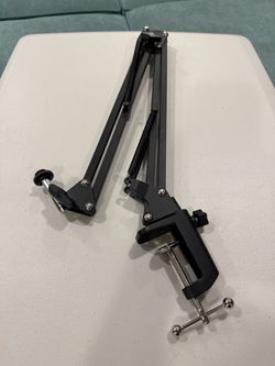 Microphone Suspension Boom Arm Scissor Stand with 2 Base Clamps Excellent Condition  25.00 or Make Offer