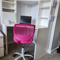 White IKEA MICKE Corner Desk 