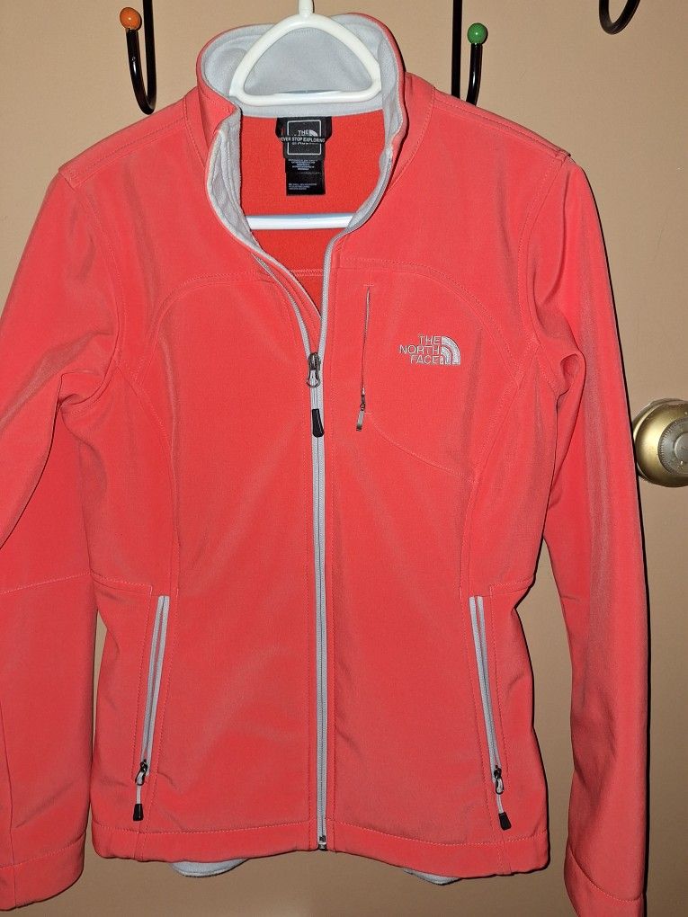 The North Face Jacket Womens small its look like medium Pink Full Zip Rain Windbreaker Nylon Coat $45