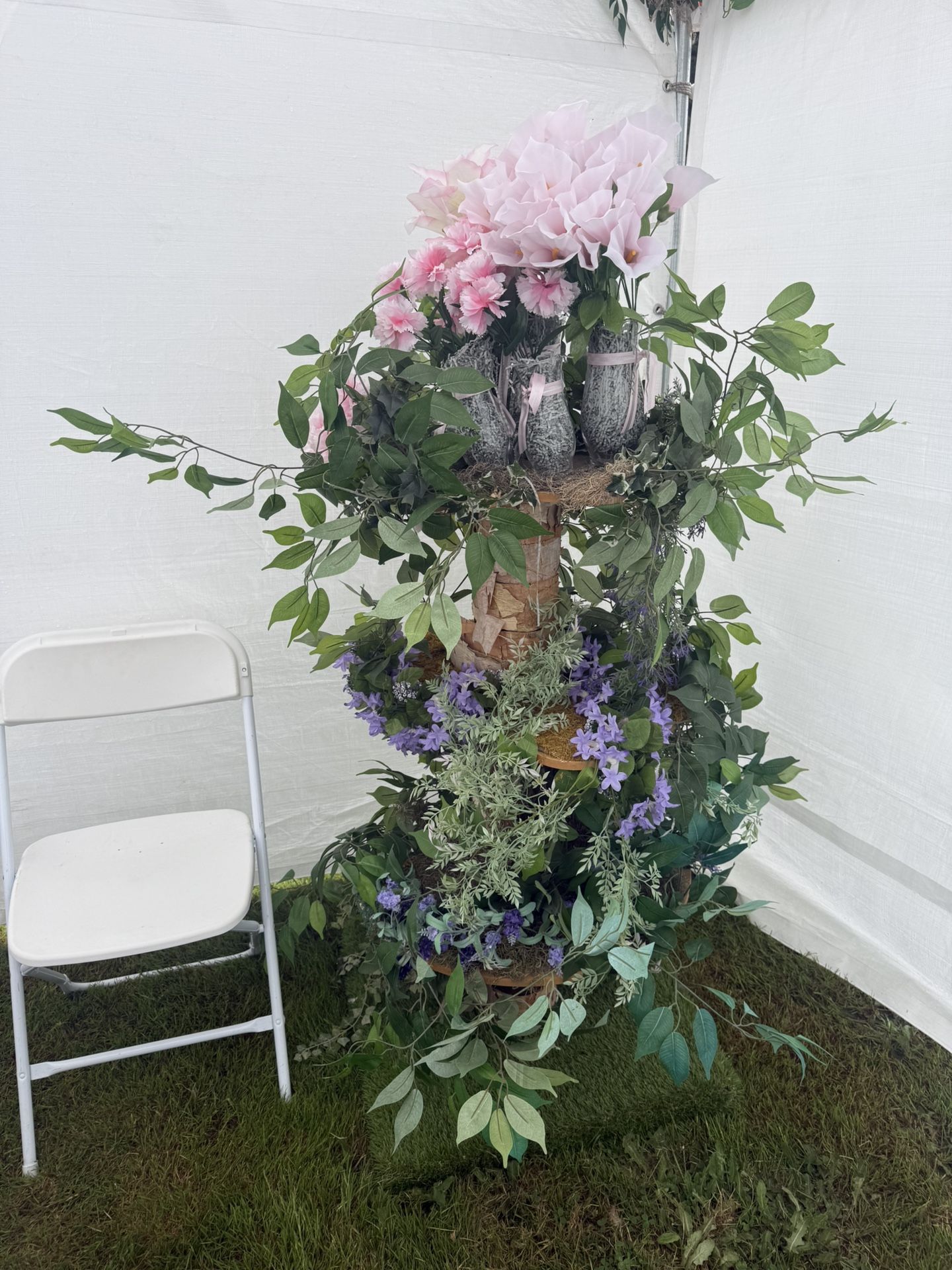 Two beautiful tall floral stands