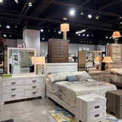 King Bed Frame, Dresser, 1 Night Stand NEW