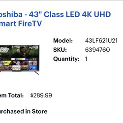 Toshiba 43” Smart Fire TV Package