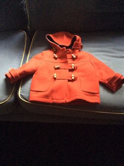 Red wool coat for boy/ girl size 2T