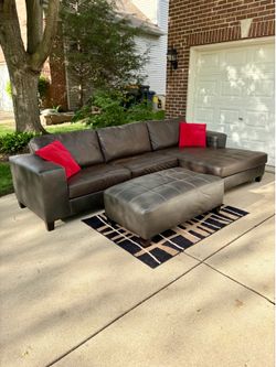 Ashley Furniture Leather Sectional Couch - Free Local Delivery