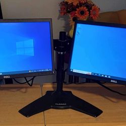 DELL monitor 20 inches P2018H  VGA. DISPLAY PORT (DP).HDMI. LCD LED MONITOR. ( DUAL MONITORS. WITH STAND )