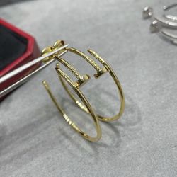 New Hoops 18k Stainless Steel Gold Comes With Dust Bag