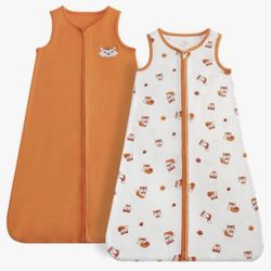 Cotton Baby Sleep Sack, Baby Sleeping Bag with Two-Way Zipper, 2 pack.   (H)