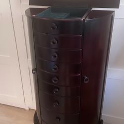 Jewelry Box - Tall / Big  - Wood. Many Drawers. Good Quality