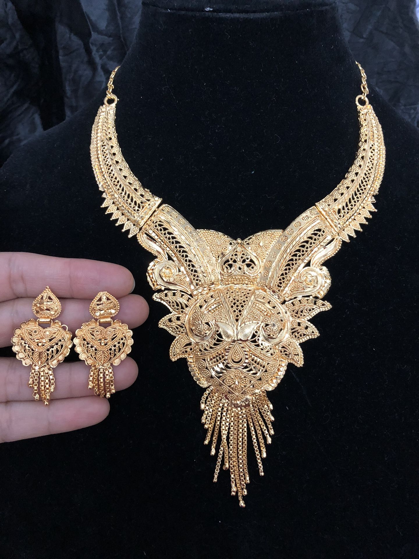 22k Gold Plated Necklace 21k Gold Plated Indian Dubai Gold Plated