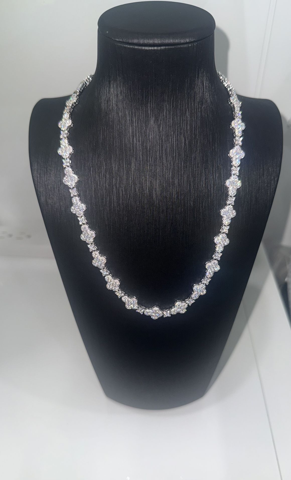 18k gold plated silver cross chain moissanite diamond