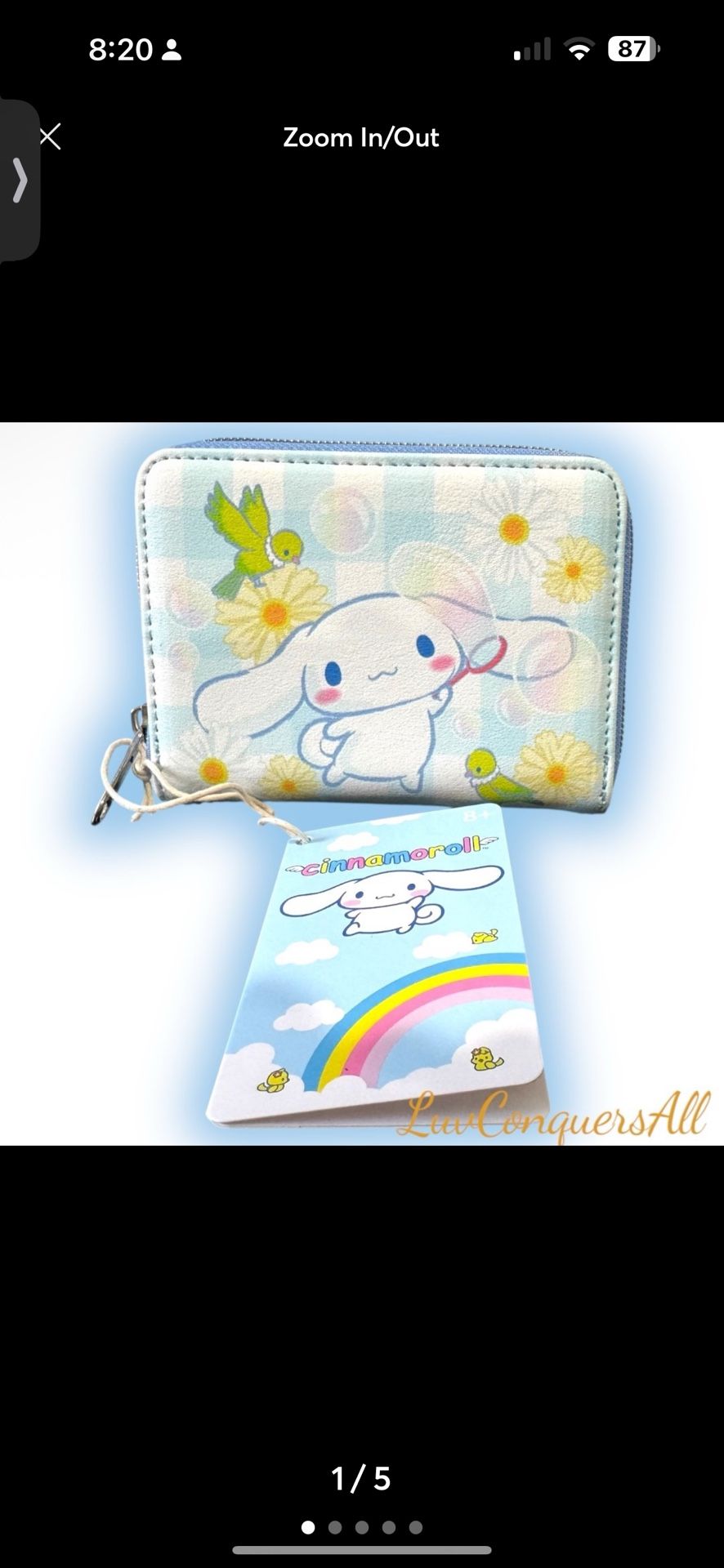 Loungefly Sanrio Cinnamoroll and Birds Floral Mini Wallet