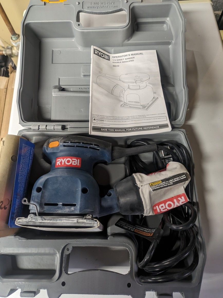 Ryobi Sheet Sander 1/4 Sandpaper Corded Electric