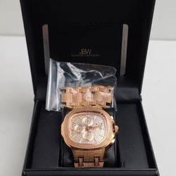 JBW .20 CTW Diamond Rose Gold Plated Heist Watch