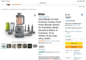 Ninja foodi, food processor, vegetable slicer, smoothie maker…etc.
