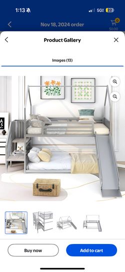 Heavy Duty Metal Bunk Bed with Mattress