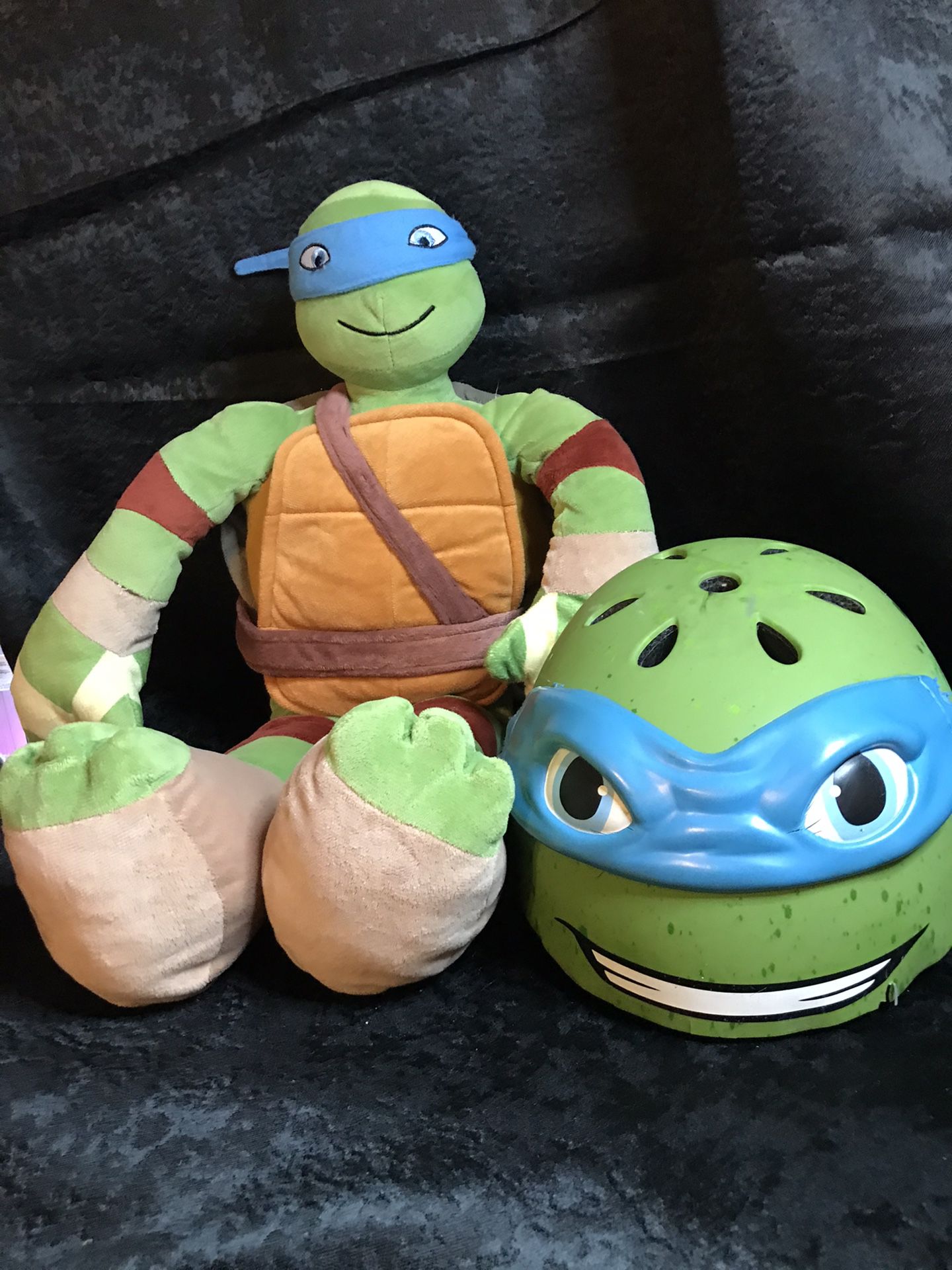 Teenage mutant ninja turtles 25 inch stuffed plush doll with bicycle helmet!