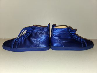 Christian Louboutin Louis Spikes high-top sneakers in blue suede