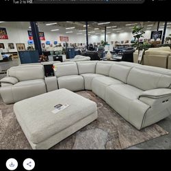 Leather SECTIONAL END RECLINER 