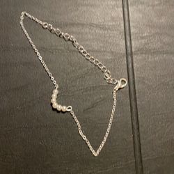 Silver And Pearl Anklet