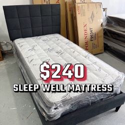 Twin Size Bed Frame With Pillow Top Mattress Included 