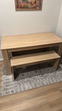 Dining table with benches