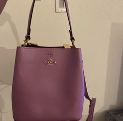 Coach New York Purple Leather Bucket Bag