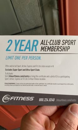 Two Year 24 Hour Fitness All Sport