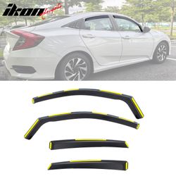 Fits 2016-2021 Honda Civic Sedan Window Visors Injection PC In-Channel Deflectors
