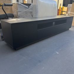79” Wide Modern Gloss Black TV Stand Very Good Condition