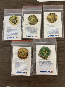 5x NEW VTG-Unocal 76 Oakland Athletics baseball pins