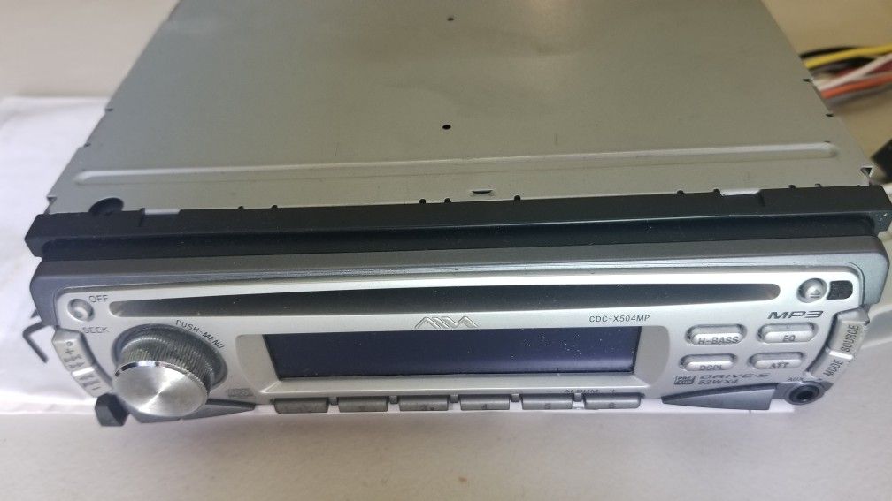Aiwa CDC-X450MP car stereo with remote & cables