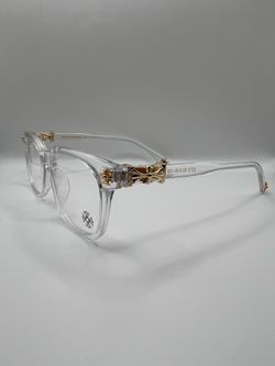 Luxury blue light glasses clear gold cross