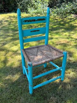 Old vintage thatched chair