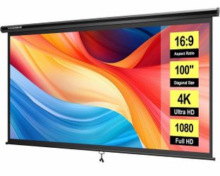 VIVOHOME 100-Inch Pull-Down Projector Screen