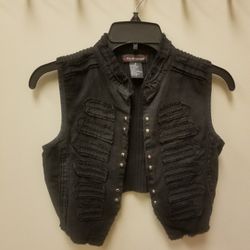 Black Vest With Silver Accents Size Medium 