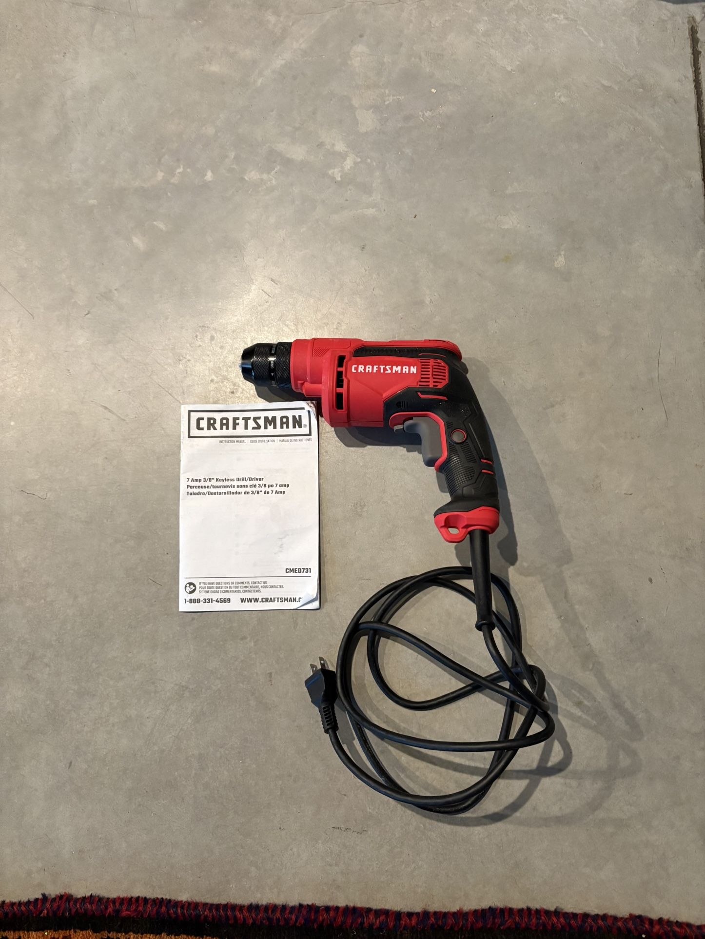 Craftsman 7 Amp 3/8” Keyless Corded Drill/Driver