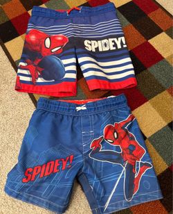2 Pairs of Boys Spider-Man Swim Trunks - Size 4T