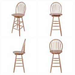 Like new Superb 2 bar stools swivel wood clean