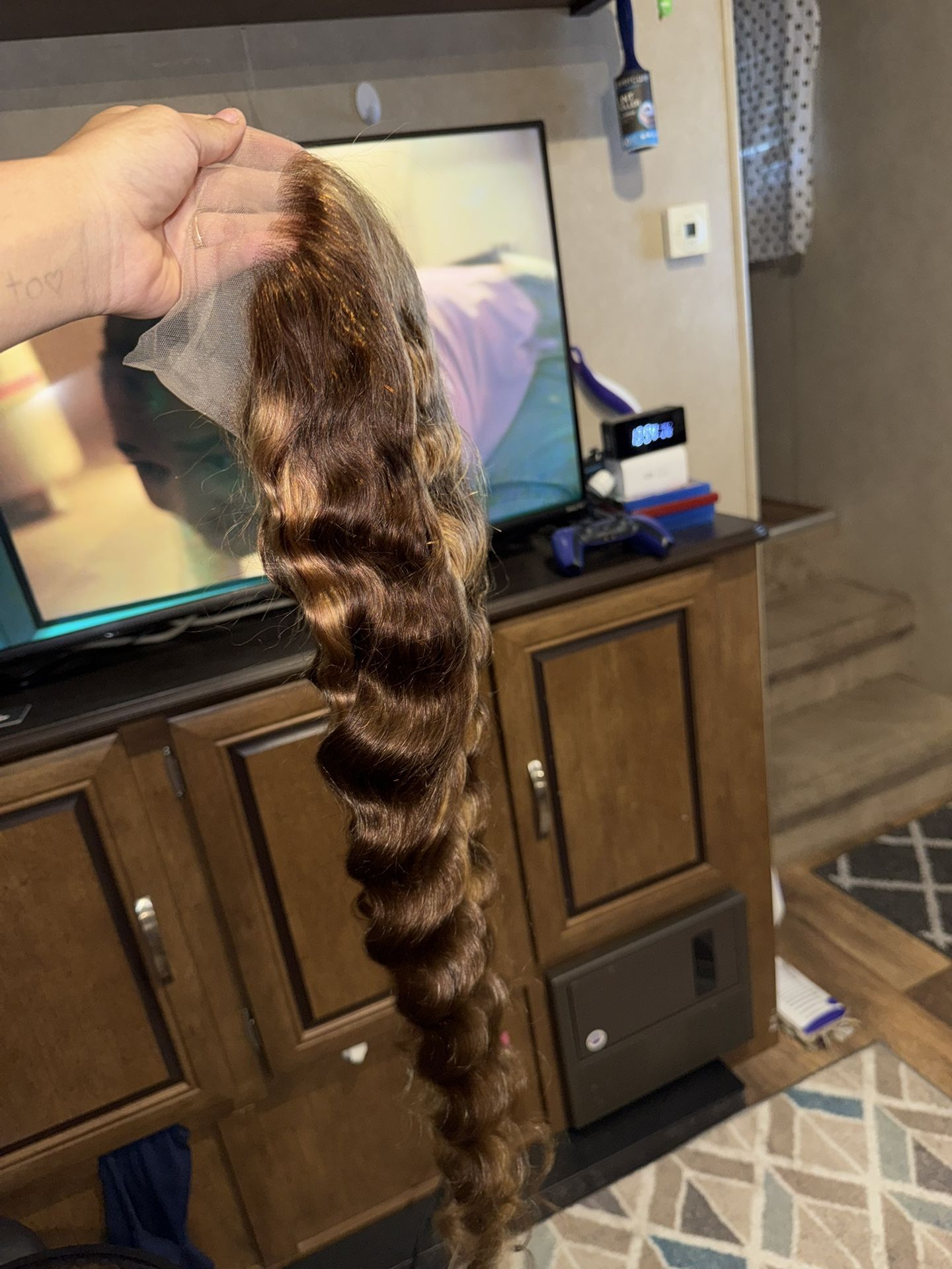 34 Inch 250 Destiny 13x4 Honey Ombré Deep Wave Wig