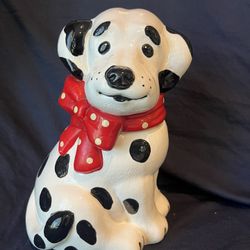 Vintage Dalmatian Cookie Jar with Red Bandana