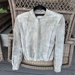 Beged-Or Women Suede Retro Bomber Jacket
