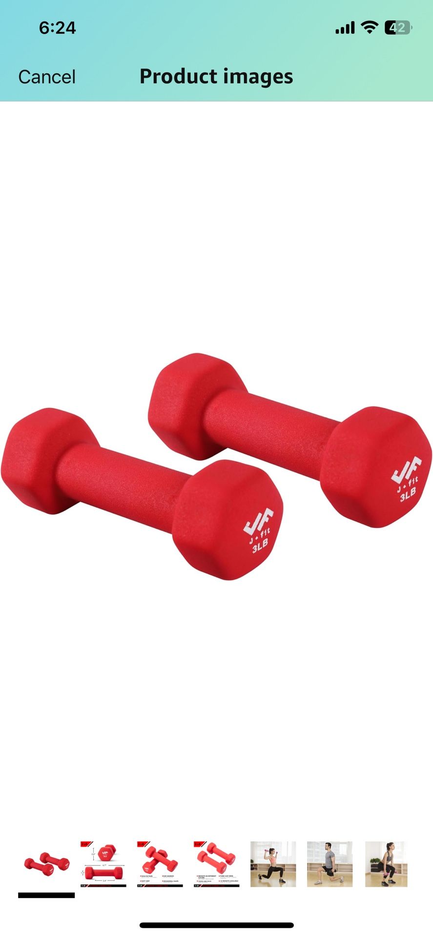 JFIT Neoprene Dumbbell pair - 3 pounds