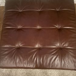 Leather Burgundy Ottoman