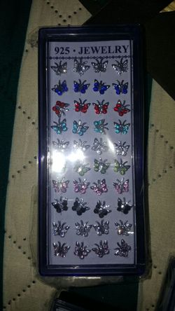 925 sterling silver stud earrings butterfly