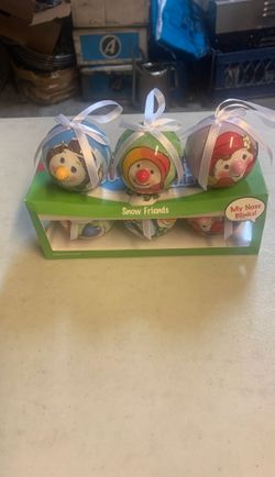 Blinking Mini Snowmen Christmas Ornaments 3 Pack And Comes With 3 Batteries
