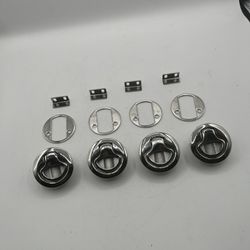 (4x) Flush Pull Latches, 2-3/8" x 1/2" Deep, Stainless Steel