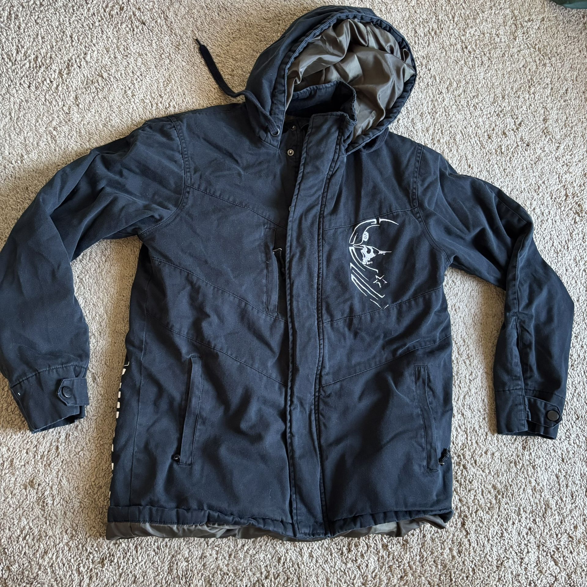 Vintage Y2K Metal Mulisha Large Embroidered Skull Graphic Front