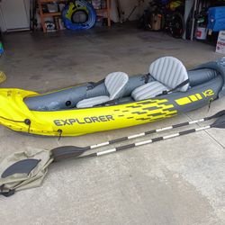 Intex Explorer K2 Kayak 2 Person Inflatable vessel with Aluminum Oars

Condition is used a few times
A few light stains or marks from use

Manufacture
