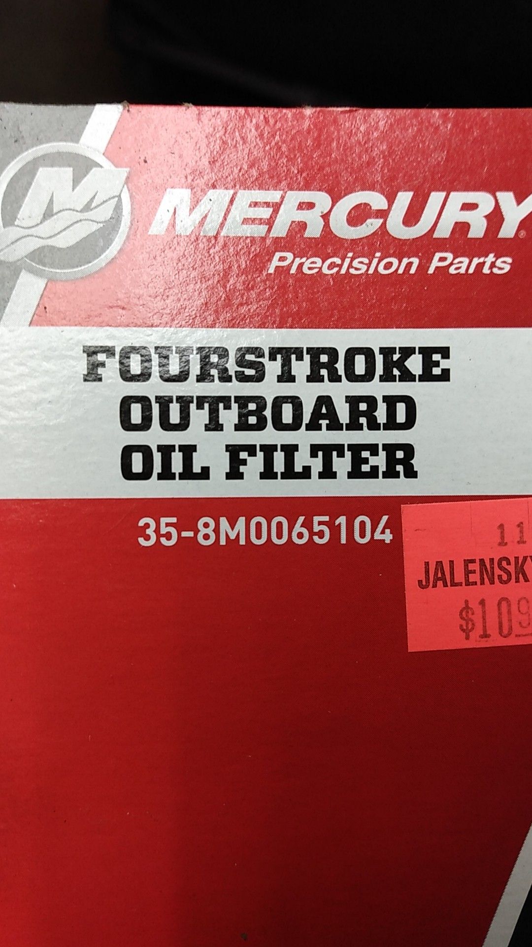 Mercury outboard oil filter