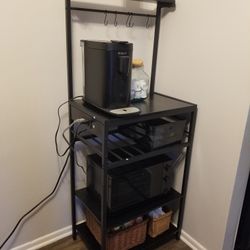 Bakers Rack With Power Outlet, Coffee Bar Table